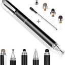 Penyeah Stylus Pen, 4 in 1 Disc Stylus Pens for Touch Screens, High Precision and Sensitivity Universal Capacitive Stylus, Stylist for Tablets,iPhone,iPad,Laptops with 4 Replacement Tips - Black