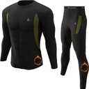 CL convallaria Thermal Underwear Long Johns Set Mens Winter Gift Hunting Gear Sport Base Layer Bottom Top (Large, 1-black)
