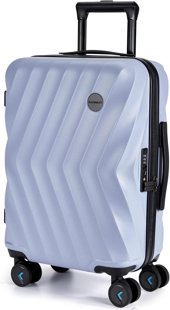 BAGSMART Carry On Luggage 22x14x9 Airline Approved, PC Hardside Suitcase, 20 Inch Carryon with Spinner Wheels, Travel Luggage Lightweight Rolling Suitcases for Men Women (Purple) (Carry-On 20-Inch, 01- Lilac Purple)