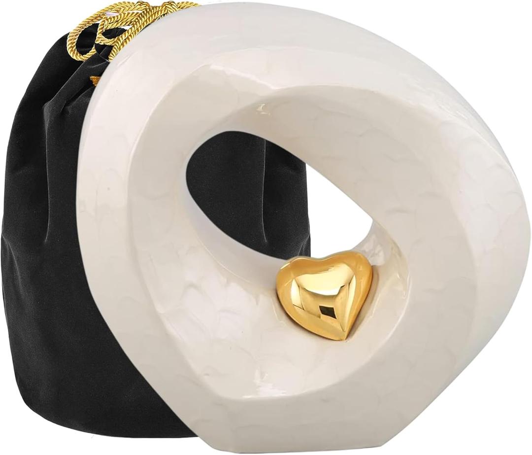 Passage of Heaven Adult Cremation Urns for Human Ashes - Decorative Urns,Urns for Human Ashes Female & Male,Urns for Ashes Men & Women,Funeral Urn (Adult Non-Customize, White Gold)