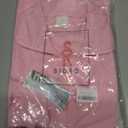 SIORO Zipper Robes for Women Short Sleeve Bathrobes Lightweight House Coat Waffle Knit Knee Length Loungewear with Pockets (Pink, S)