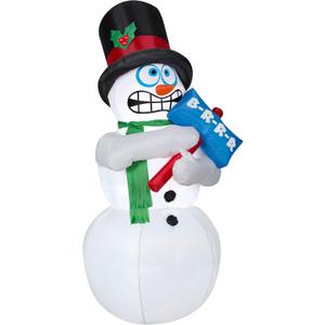 Gemmy 13544 Animated Airblown-Shivering Snowman-OPP Outdoor Inflatable, Multicolor