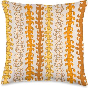 Puakenikeni Flower Lei Throw Pillow (16x16)