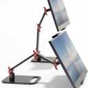 Height Adjustable Portable Monitor Stand, Upgrade Knob Adjustment Portable Monitor Holder for 15.6 17.3 18.5 Inch Screen, Ergonomic Travel Monitor Mount, Tablet Stand for iPad 12.9