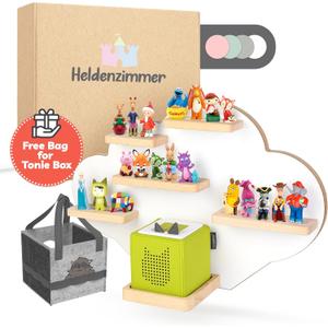 Heldenzimmer - Cloud Tonie Shelf for Tonies and Tonie Box - Tonies Storage for All Your Tonies Box Accessories - Tonie Wall Shelf (White)