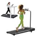 Walking Pad with Incline and Handle Bar, 3.0HP Portable Electric Walking Pads Treadmill with Handles for Home Small Spaces, 0.6-6.2 MPH Compact Small Under The Desk Treadmills Home, 320LBS Capacity