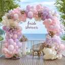 Pastel Pink Purple Balloon Arch Double Stuffed, Light Pink Lavender Lilac Ivory Balloon Garland Kit with Bobo Latex for Baby Shower Bridal Wedding Princess Birthday Mothers Day Party Decoration