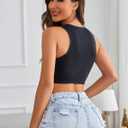 Avidlove Women's Fishnet Top Sexy Cut Out Crop Short Hollow Out Cropped Tank Top(S M L) (Black)