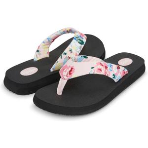 Floopi Flip Flops for Women Flat Yoga Mat Thong Womens Sandals Ladies Beach Sandals with Indoor & Outdoor Anti Skid Soles (6, 1-pink)