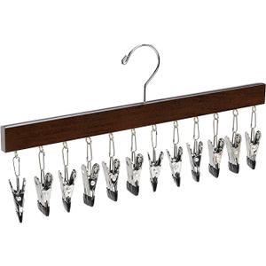 Amber Home Wooden Grip Hanger - Small Item Hanger Suitable for Underwear, Hats, Towels, Prevents Deformation, Anti-Slip and Wrinkle-Resistant, 360-Degree Rotating Steel Hook, Rust-Resistant, Storage