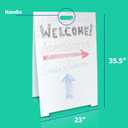 Flipside Products 35.5"x 23" Double- Sided Corrugated Plastic Dry Erase Marquee Easel, Signboard, Indoor Outdoor, Sidewalk Curb Sign, White