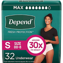 Depend Fresh Protection Adult Diapers, Incontinence & Postpartum Bladder Leak Underwear for Women, Disposable, Maximum, Small, Blush, 32 Count