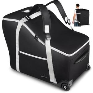 Infant Car Seat Travel Bag Backpack for Airplane, Fits Doona Car Seat Stroller and Base, Padded Carseat Cover for Air Travel, Nuna Pipa Car Seat Travel Bag with Wheels