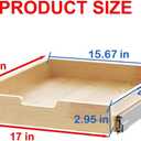 Sikarou Wood Pull Out Cabinet Organizer 17" W x 21" D, Heavy-Duty Sliding Drawers for Inside Cabinets Storage and Organization for Kitchen, Pantry, Bathroom