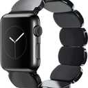 Heesch Compitable with Apple Watch 10 42mm Band Men Black Stretchy Resin Watch Strap Wristband for Apple Watch 4 5 6 SE 40 Band Women for iWatch 41mm