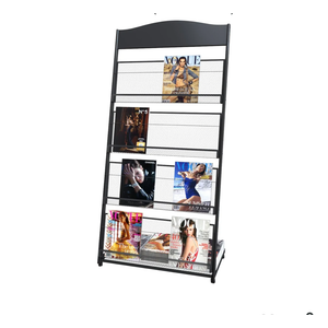 floor magazine rack brochure display stand for offices and public reception area，literature rack with 4 Universal wheels (59"×27"×14")