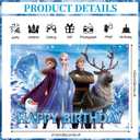 Large Winter Princess Banner, Happy Birthday Banner, Birthday Backdrop for Outside Inside Photo Booth