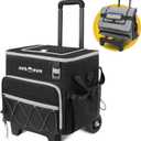 INSMEER Cooler with Wheels - 40L/60Cans Soft Cooler Bag, Insulated, Collapsible, Leakproof - Ideal for Beach, Camping, Travel, Picnic, Grocery Shopping & More Outdoor Adventures, Black