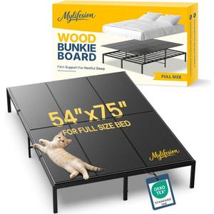 Bunkie Board Full Size (54x75'') - Extra Sturdy Wood Bed Boards for Slatted Metal Frame, Sleeper Sofa Support Board to Stop Sagging Mattress, Breathable, Quiet, Anti-Slip and Moisture-Resistant