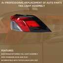 Dasbecan Right Passenger Side Outer Tail Light Assembly Compatible with Toyota RAV4 2019 2020 2021 2022 2023 2024 Replace 81550-0R090 TO2805148 Rear Brake Lamp Taillight