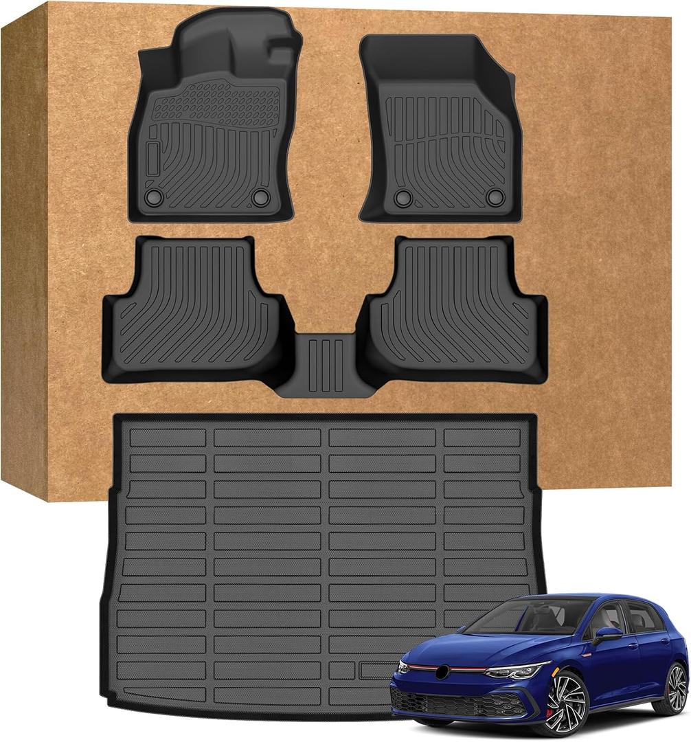 Floor Mats for 2022-2024 Volkswagen VW Golf GTI & Golf R & MK8
Heavy Duty TPE Waterproof Non-Slip All-Weather Protection, Floor Mats & Cargo Liner