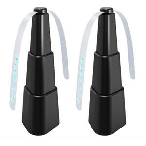 Fly Fan for Table, Fly Swatter Fan for Outside or Inside Meal, Picnic fan for Table Use, Not Include Battery (Black Color, Pack of 2)
