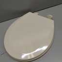 Bemis 500EC Durable Wood Toilet Seat with Easy Clean Hinges, Made in USA, Round, Bone