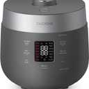 CUCKOO Twin Pressure Rice Cooker 10-Cup Uncooked / 20-Cup Cooked with Nonstick Inner Pot, Large Rice Maker & Warmer with 16 Menu Options, Open Cooking Mode, Voice Guide, Gray (CRP-ST1009FG)