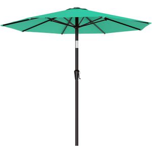 AreShark 9 FT Patio Umbrella for Outdoor, Outdoor Table Umbrella with Push Button Tilt and Crank, Outdoor Patio Umbrellas with 8 Sturdy Ribs for Market, Garden, Pool (Peacock Blue)