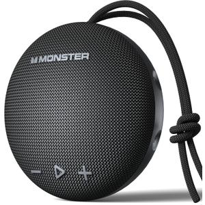 Monster Bluetooth Speaker, IPX8 Shower Speaker Waterproof, Bluetooth 5.4 with Loud HD Sound and Robust Bass, Extra Long Playtime Punchy, for Home, Beaches Portable Wireless Outdoor Speakers (Ink Black)
