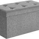 Amazon.com: SONGMICS MAZIE Collection - 30 Inches Ottoman Storage Bench, 21 Gal. Folding Chest with Breathable Linen-Look Fabric, Load up to 660 lb, for Entryway, Living Room, Bedroom, Light Gray ULSF001G02 : Home & Kitchen