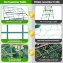 ROADPLUM Cucumber Trellis for Raised Garden Bed, Outdoor Sturdy Metal A-Frame Cucumber Trellis Support for Climbing Plants Vegetables and Fruits with Accessories, Easy installation and Easy Harvesting