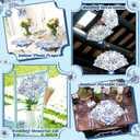 60 Pcs Blue Flower Plastic Hand Fans with Bow Bulk Wedding Favor Fans for Guests Gifts Plastic Chinoiserie Handheld Decorations for Mediterranean Bridal Shower Bridesmaid Party