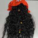 Boieo Pirate Wig for Women Men, Pirate Costume Women Men Halloween, Black Hair Wigs with Accessories, Headband Bandana Head Scarf Set, Adult Captain Hat Eye Patch