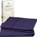 California Design Den Standard Queen Size Pillowcase Set - 400 Thread Count, 100% Cotton Sateen, Set of 2 Pillow Covers, Soft and Breathable - Dark Purple