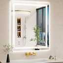 WISSMIELS 30"x32" LED Bathroom Mirror with Lights, Anti-Fog, Backlit + Front Lit, Dimmable, Led Vanity Mirror for Wall, Lighted Bathroom Mirror, 3 Colors, Shatter-Proof Tempered Glass