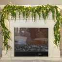 6FT Anna's Whimsy 2PCS Artificial Cedar Garlands with Light, Real Touch Winter Pine Garland, Green Artificial Greenery Garland for Table, Mantle, Wall, Indoor, Outdoor Christmas Decorations