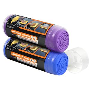 Idemeet Premium Shammy Towel for Car, Super Absorbent 2 Pack 26""x17"" Car Drying Towel, Reusable Soft Car Wash Cloth, Chamois Cloth for Car, Dust Remove, No Scratch/Spot/Streak, Blue & Purple