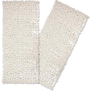 Bathtub Mat Non Slip 2 Pack, 35 x 16 Inches Pebble Shower Mat with Suction Cups and Drain Holes, Bath Mat for Shower, Bathroom Tub (Beige)