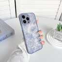 2 x NITITOP Compatible with iPhone 16 Pro Max Case Cute Aesthetic Floral Flower Vintage Rose Pattern Matte Clear Women Girl Full Camera Lens Slim Hard PC Shockproof Pritective Cover - Blue