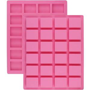 24-Cavity Rectangle Caramel Candy Silicone Molds,Chocolate Truffles Mold,Whiskey Ice Cube Tray,Grid Fondant Mould,Hard Candy Mold Pralines Gummy Jelly Mold