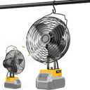 Ecarke 7 Inch Floor Fan Compatible with DeWalt 20V MAX Battery, 20W 3500RPM Cordless Jobsite Fan Brushless Motor Fans with USB&Type-C Charging Port for Portable Fan, Industrial, Outdoor