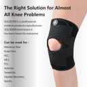 Knee Brace with Side Stabilizers for Knee Pain, Adjustable Knee Support for Meniscus Tear ACL MCL Arthritis Injury Recovery, Breathable Knee Wrap for Men & Women, Workout, Sports (Black, Large)
