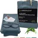 GREENLEAF 100% Organic Viscose Derived from Bamboo Sheets | King Size 5pcs Set | Ultra Soft & Cooling, 18" Deep Pocket, Double Stitched, Perfect for Hot Sleepers | King Bed Sheets | Ocean Blue
