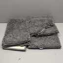 HOMEIDEAS 3 Pieces Bathroom Rugs, Soft Thick Absorbent Chenille Bath Mats, Washable Non-Slip Floor Rugs for Shower & Bath, Grey (17"x24"+20"x32"+U Shape 20"x24")