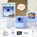Kids Instant Digital Cameras for Boys and Girls, 1080P HD Dual-Lens Selfie Digital Camera with Print Paper & 32G Card, Christmas Birthday Gifts Toys for Toddler and Teenagers Age 3-16 Years Old