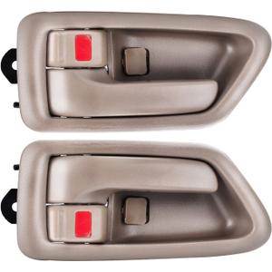 FAERSI 2Pcs Interior Door Handles, Front Rear Driver & Passenger Side Replacements for 1997 1998 1999 2000 2001 Toyota Camry, Replaces# 69206-AA010-E0, 69205-AA010-E0, Beige/Tan