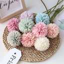 Artificial Flowers Chrysanthemum Ball Flowers Bouquet 10pcs Present for Important People Glorious Moral for Home Office Coffee House Parties and Wedding (Light Pink)