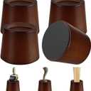 Wooden Furniture Bed Risers - 3 Inch Circle Heavy Duty Furniture Height Extenders Lifts for Sofa Couch Desk Chair Table Base Raising Space, Convenient Store and Cleaning, Pack of 4