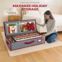 Christmas Wrapping Paper Organizer Storage, with Straps & Pockets, Gift Wrap Organizer Bag for Christmas Decorations, Fits Upto 24 Rolls, Underbed Storage for Holiday Decoration, (Gray)